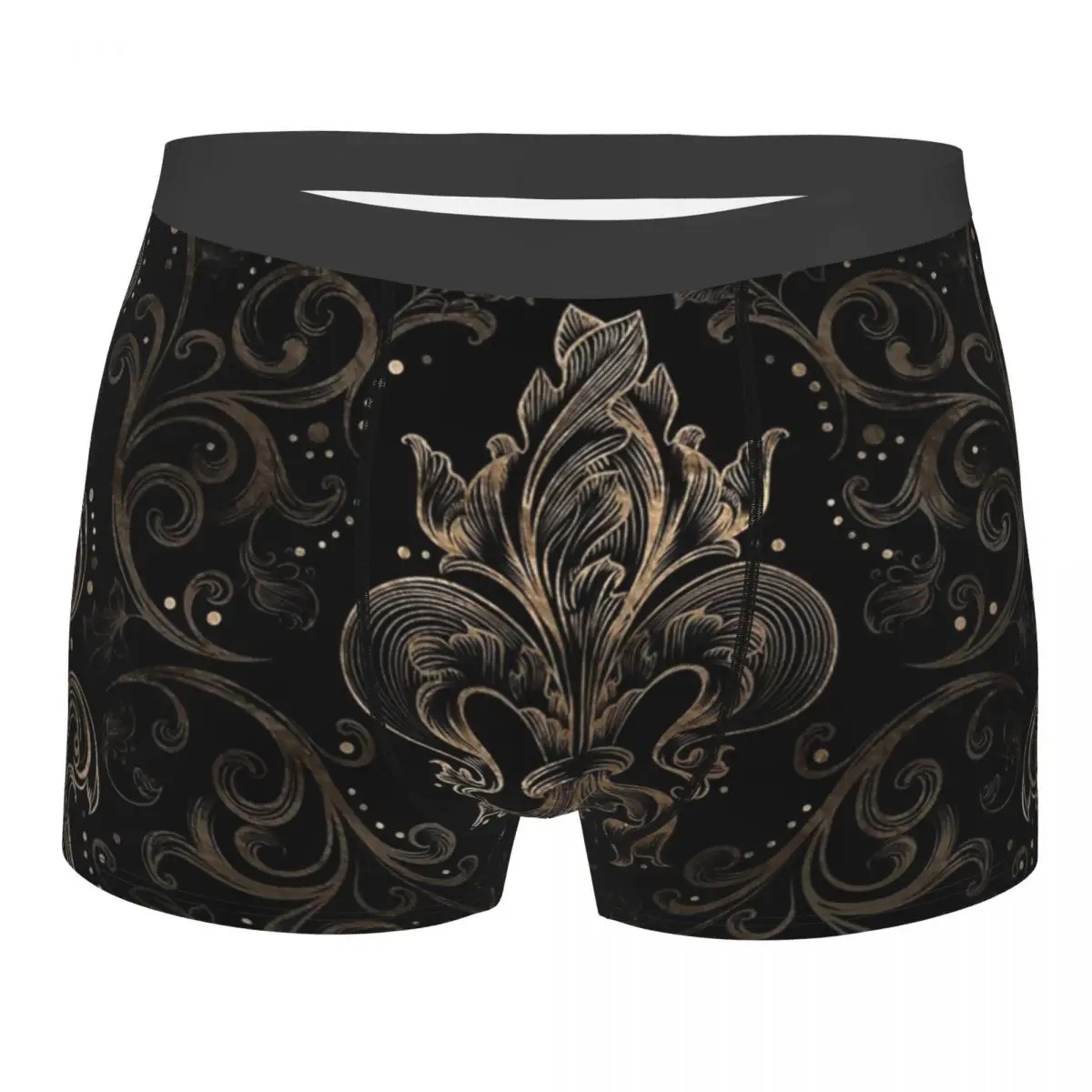 

Sexy Boxer Fleur-de-lis Shorts Panties Briefs Men's Underwear Fleur De Lis Lily Flower Symbol Soft Underpants for Male