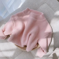 2022 autumn kids candy color sweaters baby girls loose casual knitted pullovers fashion knitwear