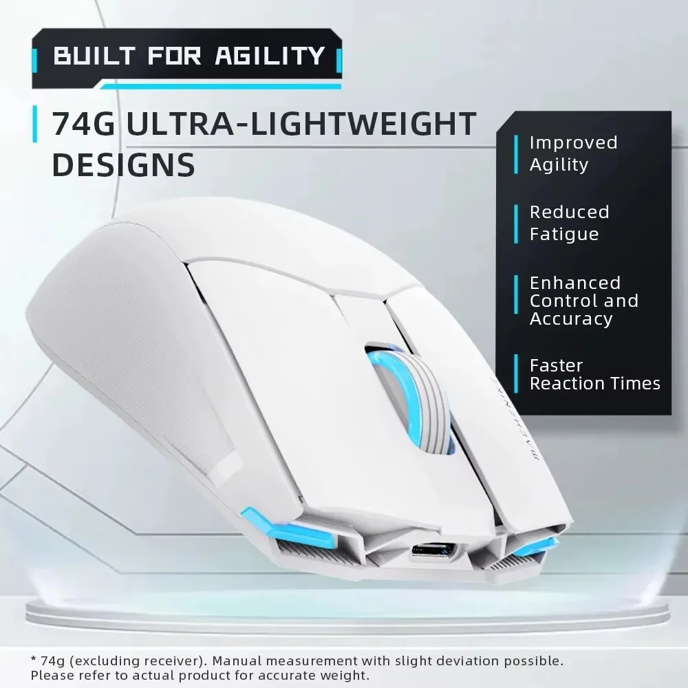 Игровая мышь Machenike M7 Pro двойной режим 2 4 ГГц беспроводная PAW3395 26000 точек на дюйм 650 IPS