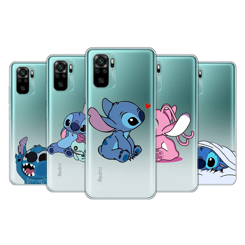 

Transparent Cover Super cute Stitch For Xioami Redmi Note 10 10S 9T 9S 9 8T 8 7S 7 6 5A 5 4X 4 Pro Max Phone Case