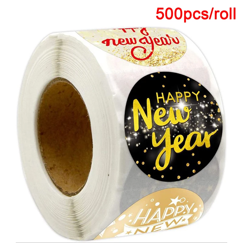 

500 шт., наклейки на новый год