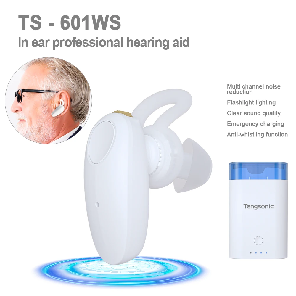 

Tangsonic Digital Hearing Aids for mild and moderate hearing loss with Noise Reduction Emergency single ear hearing amplifier