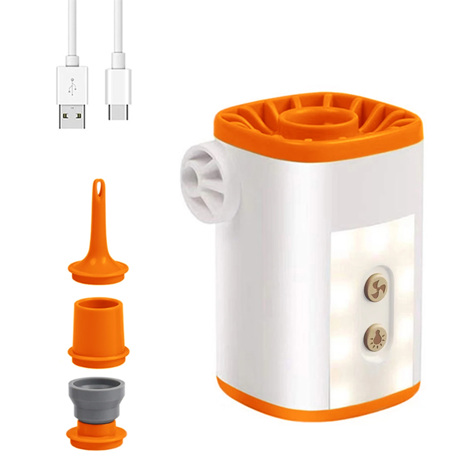 

Mini Portable Wireless Electric Air Pump with Light 3600mAh USB Rechargeable Air Pump Quick Fill Inflator Deflator