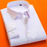 short sleeve white twill shirt for men slim fit solid color business formal dress shirt non iron anti wrinkle male cotton shirts