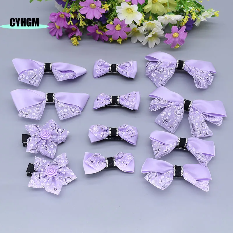 

wholesale new ribbon hair clips purper girls silk hairpins cute Fashion Barrettes hanfu hair accessory D26-1