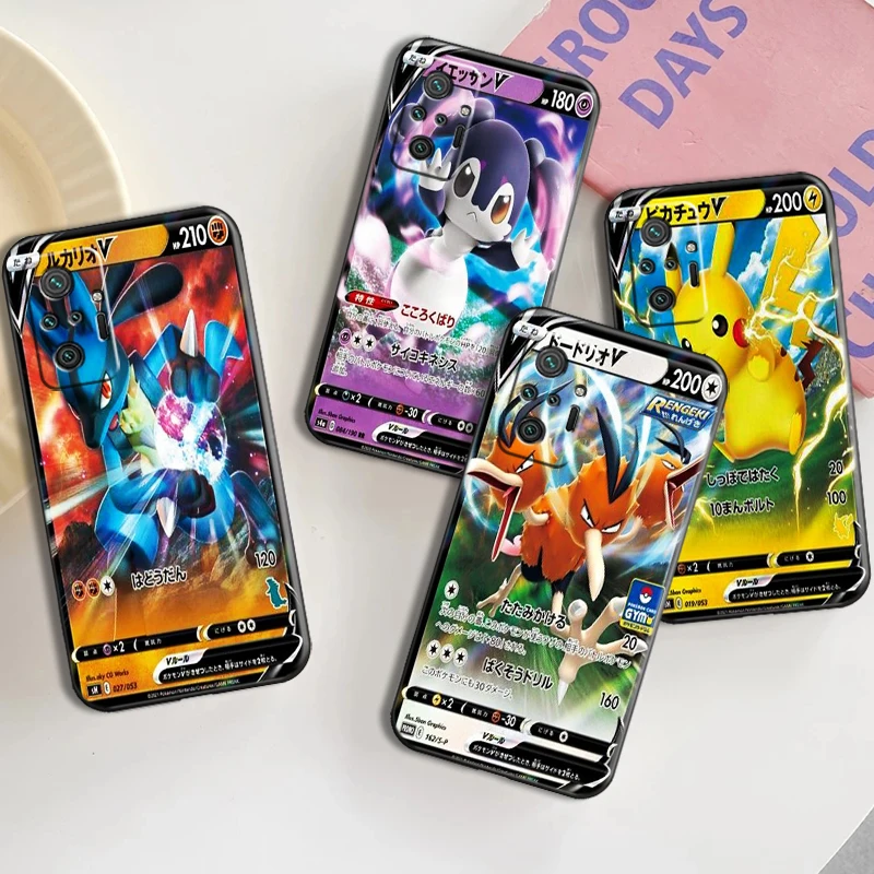 

Pokémon Anime Elf Card Phone Case For Xiaomi Redmi Note 9 7 7A 9T 9A 9C 9S 9 8 Pro 8T 8 2021 5G Liquid Silicon Soft Black