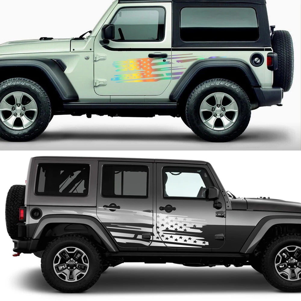 Наклейки на автомобильные двери и боковые для Jeep Wrangler JK JL TJ YJ неограниченная