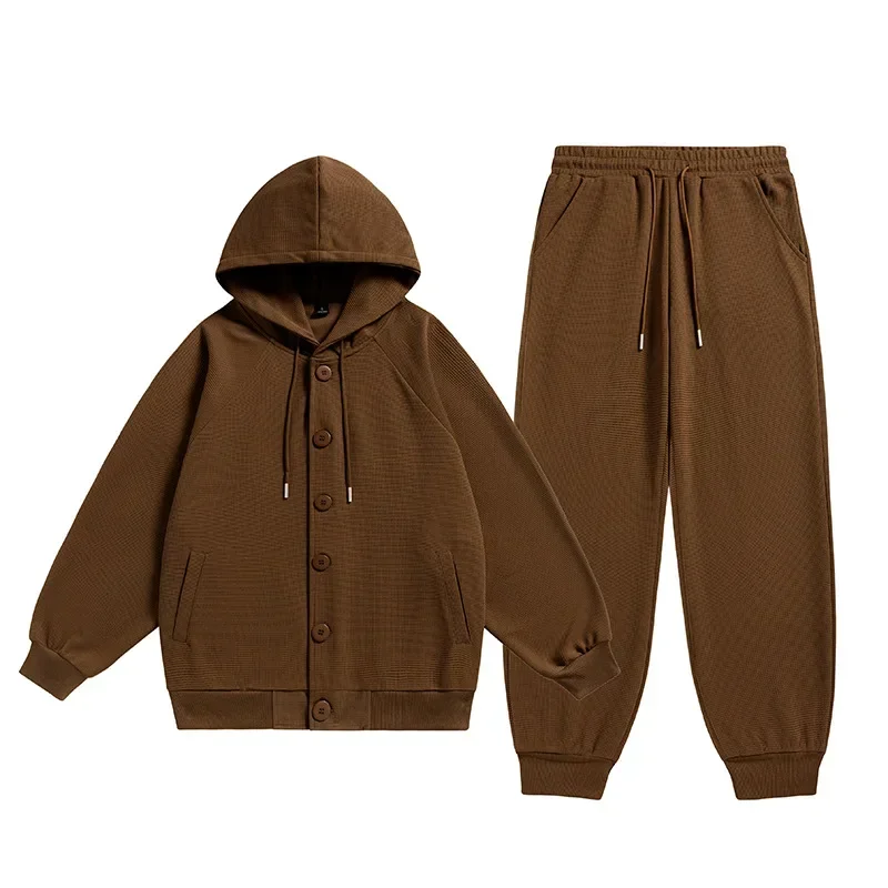 Мужской спортивный костюм для бега повседневный из 2 предметов толстовка с