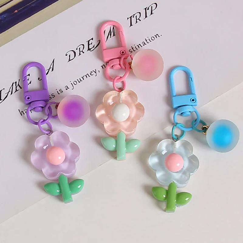 

Fashion Color Flower Car Key Chain For Student Bag Backpack Pendant Decoration Gifts