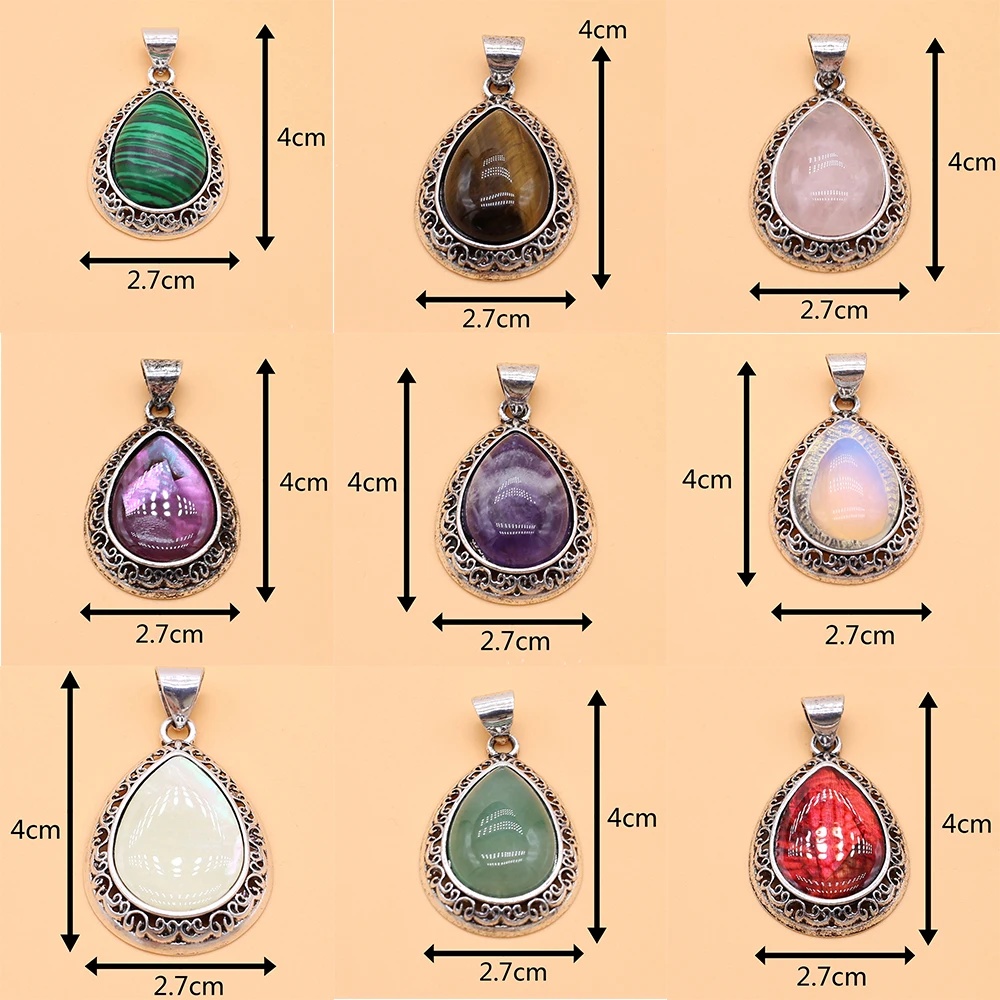 

Natural Stones Pendants Water Drop Gemstone Exquisite Charms for Jewelry Making Diy Bracelet Necklace Earrings Accessories Gifts