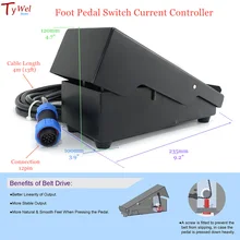 Foot Pedal Switch Current Controller Welding Machine Remote Control 12Pin 4M 13ft Cable for TIG Pulse AC DC Welder