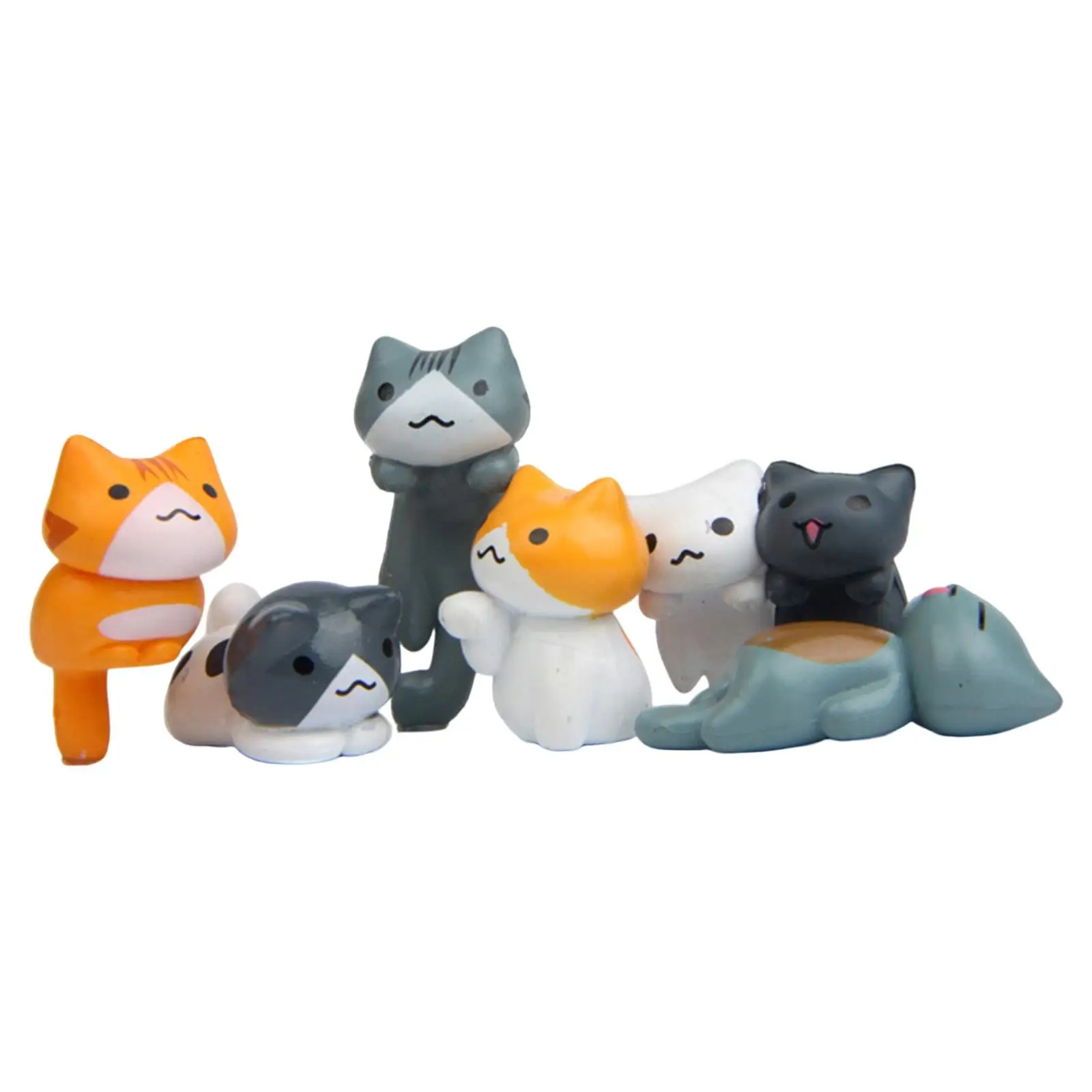 

Статуи кошек из ПВХ, искусственные Ландшафтные фигурки для двора, уличный декор, 6 шт.