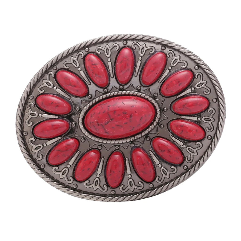 

Vintage Style Resin Stone Belt Buckle Western Cowboy Mens Indian Belt Buckle