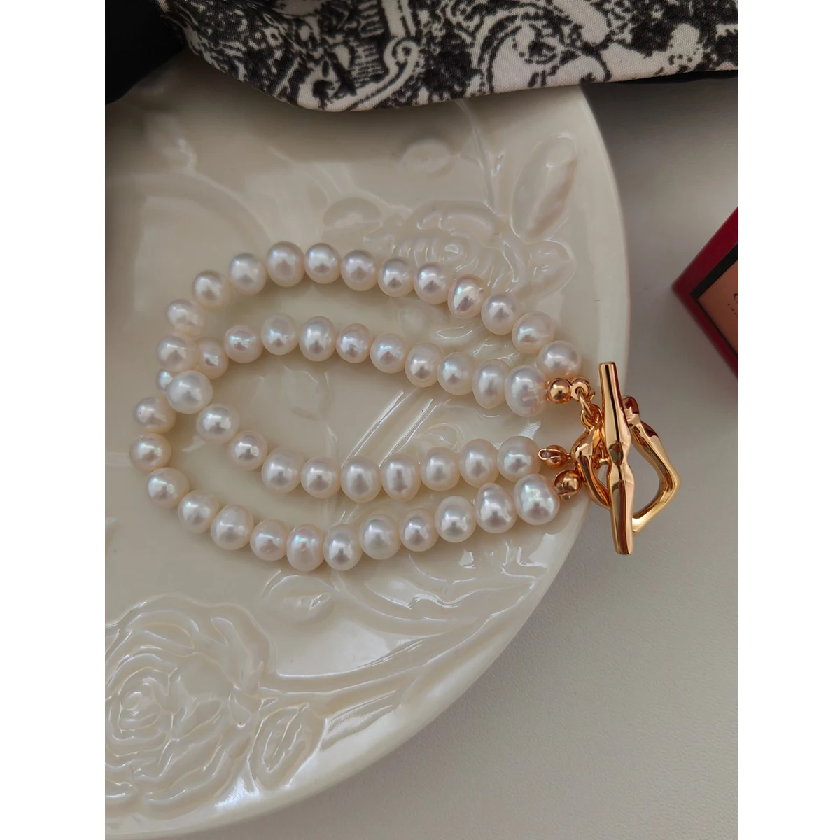 Браслет из серебра 925 пробы с жемчугом QKX