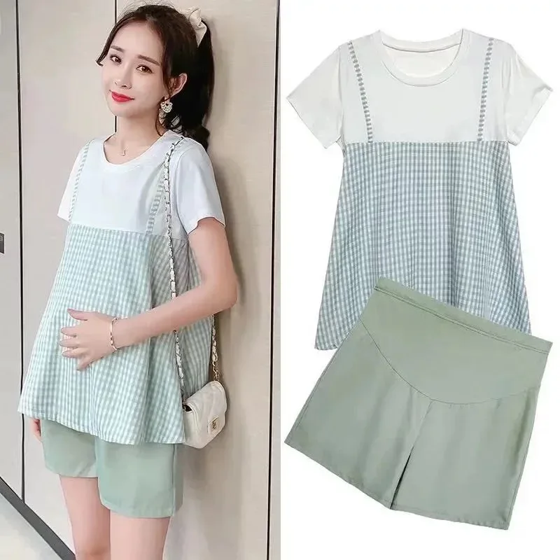 

Spring 2022 Maternity short sleeve shirt large size maternity dress2022