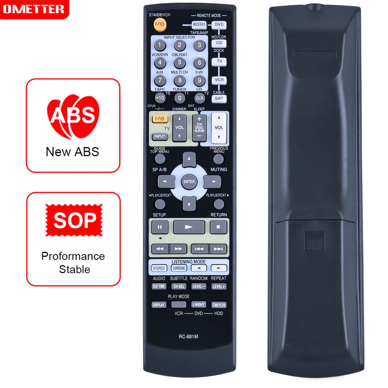 

RC-681M OEM Remote Control Replacement for Onkyo AV Audio / Video Players Receiver TX-SR575B SKF-550F HT-R508 Controller
