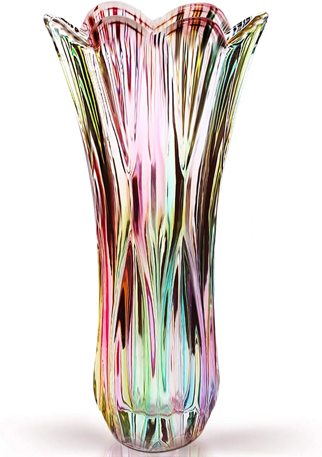 

Magicpro Flower Vase Large Size11.8 inch Phoenix Tail Shape Thickened Crystal Glass for Home Decor, Wedding or Gift