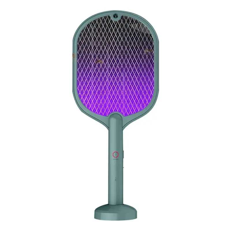 

Fly Swatter Racket 3000V Wall Mount Insect Trap Swatter 2 In 1 Inhaled Photocatalyst Fly LED UV Light With 3-Layer Safety Mesh