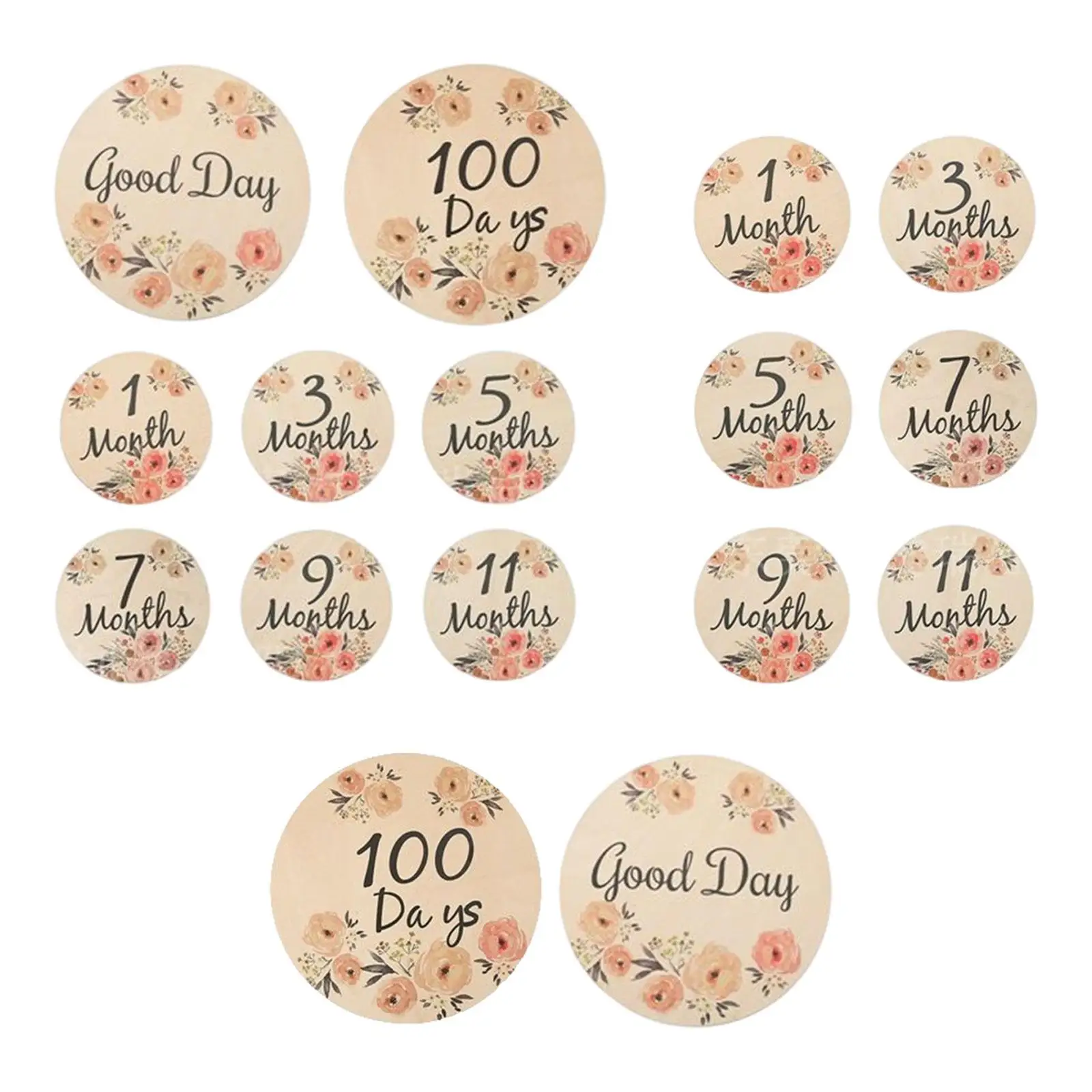 

Baby Milestone Cards Wooden Monthly Cards Newborn Photo Props Growth Decor
