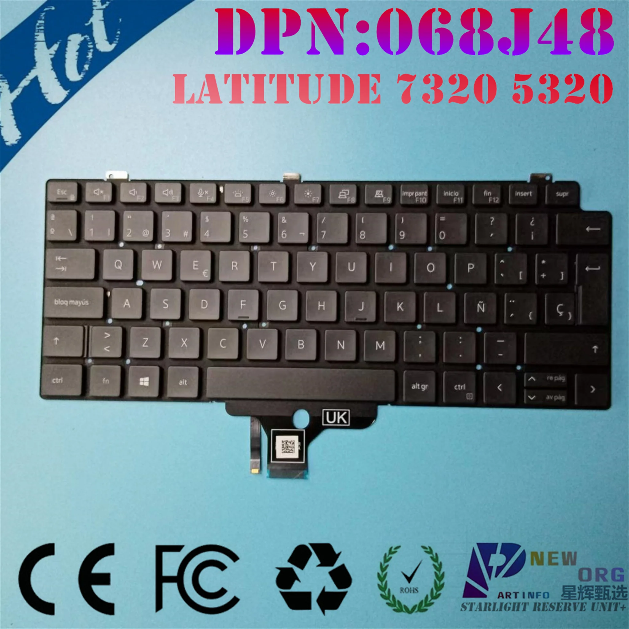 SP с обратной подсветкой для порта для Испании для DELL LATITUDE 7320 7310 5320 5310 серии 068J48