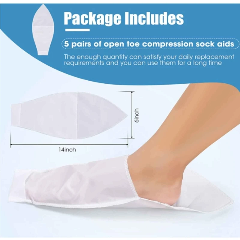 

Slip Sock Compression Stocking Applicator Fit Men and Women Suitable Only for Open Toe Stockings Compression Socks T8NB