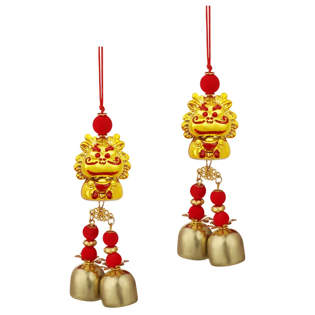 

2 Pcs Chinese Year Gift Car Pendant New Decorations Dragon Hanging Ornament Interior Spring Festival Supplies Front Door