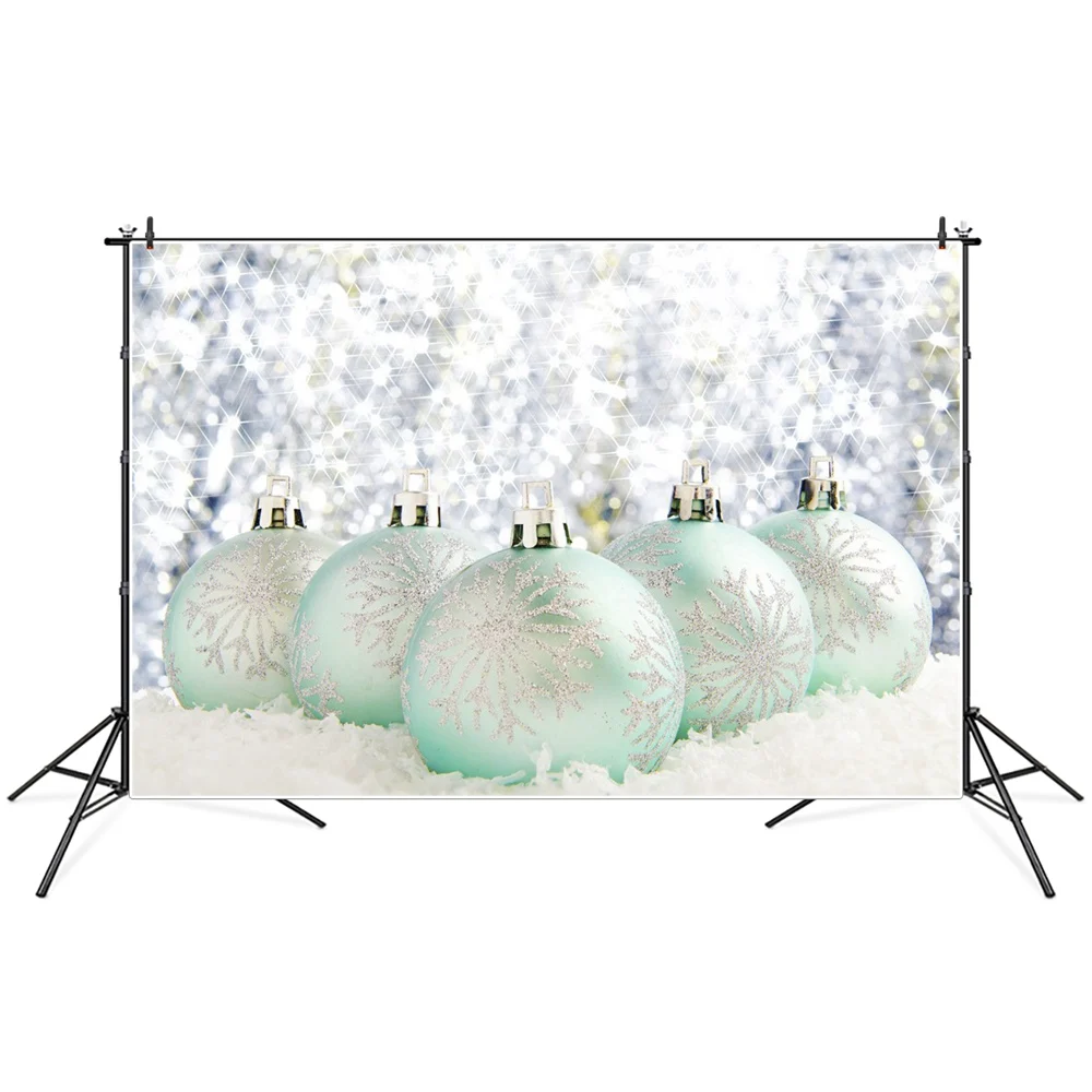 

Christmas Ball Snowflake Light Bokeh Photography Backdrops Banner Custom Party Decoration Photo Booth Photographic Backgrounds