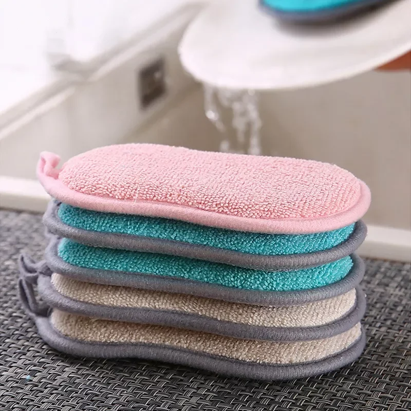 

6/3/1pcs Double Sided Kitchen Cleaning Sponge Kitchen Cleaning Sponge Scrubber Sponges for Dishwashing Bathroom Clean Accessorie