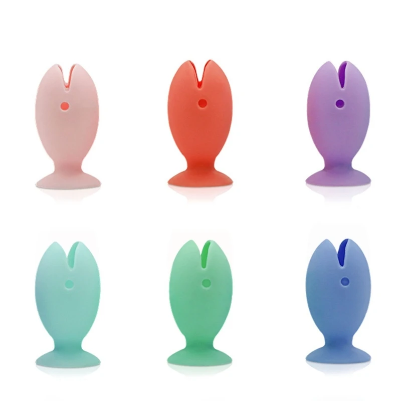 Y1UB 6 шт. силиконовый держатель для зубных щеток рыба мультфильм организация полка