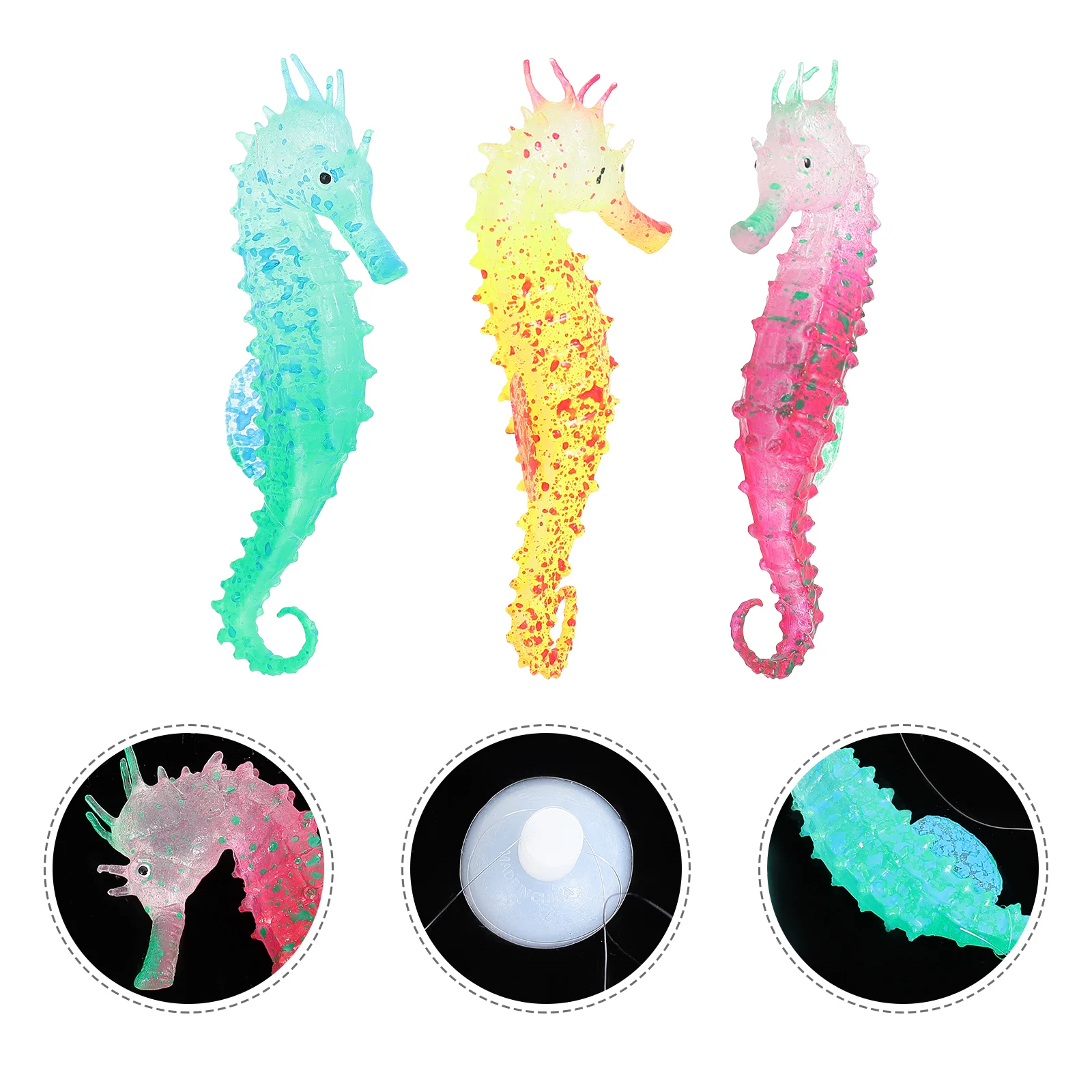 

Tank Animal Aquarium Seahorse Decorations Glowing Luminous Silicone Aquatic Ornamentlight Jelly Decor Sea Ocean Creature