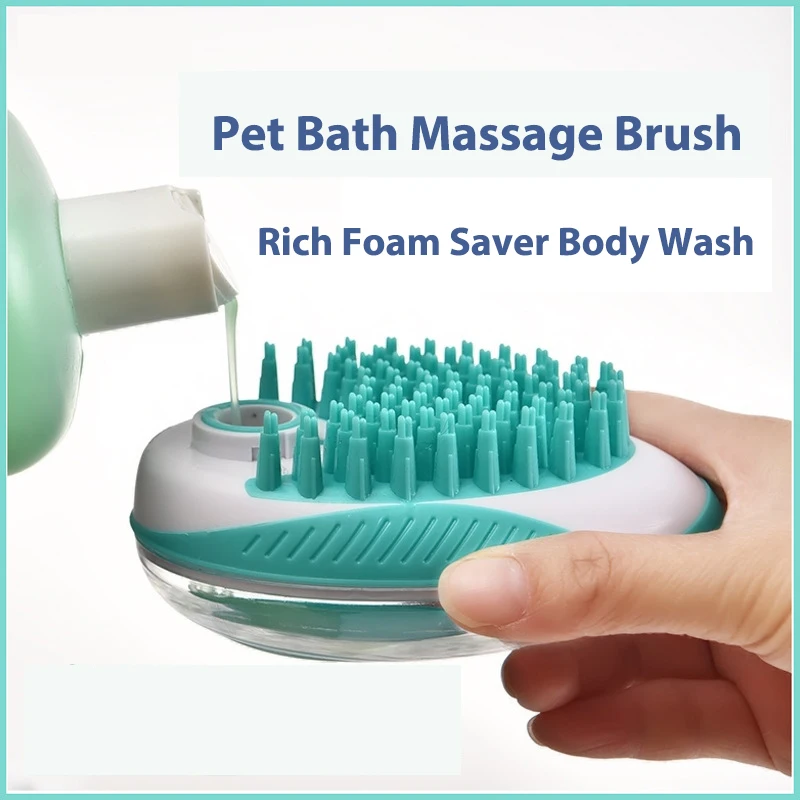 

2 in 1 Brush for Dog and Cat Soft Silicone Bath Massage Comb Pet Bath Brush Dog Cleaning Tool