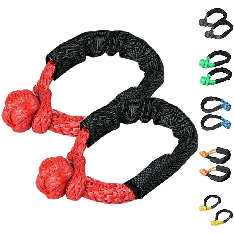 

2X Soft Shackle Rope Synthetic Tow Recovery Strap 38,000LBs WLL Auto Parts Tow Rope Synthetic Fiber