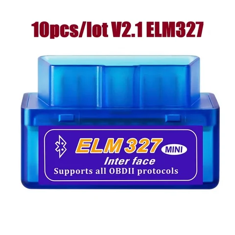 10 шт./партия, автомобильный мини-сканер ELM327 V2.1 OBD2