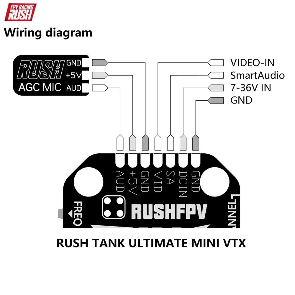 Микрофон для радиоуправляемого квадрокоптера RUSH AGC 5 В DC |