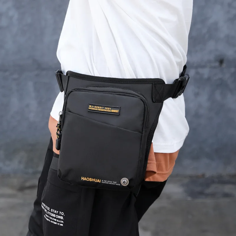 Waterproof Men Fanny Waist Chest Pack for Motorcycle Rider Outdoor Travel Male Cross Body Belt Bum Bags Drop Leg Thigh Bag