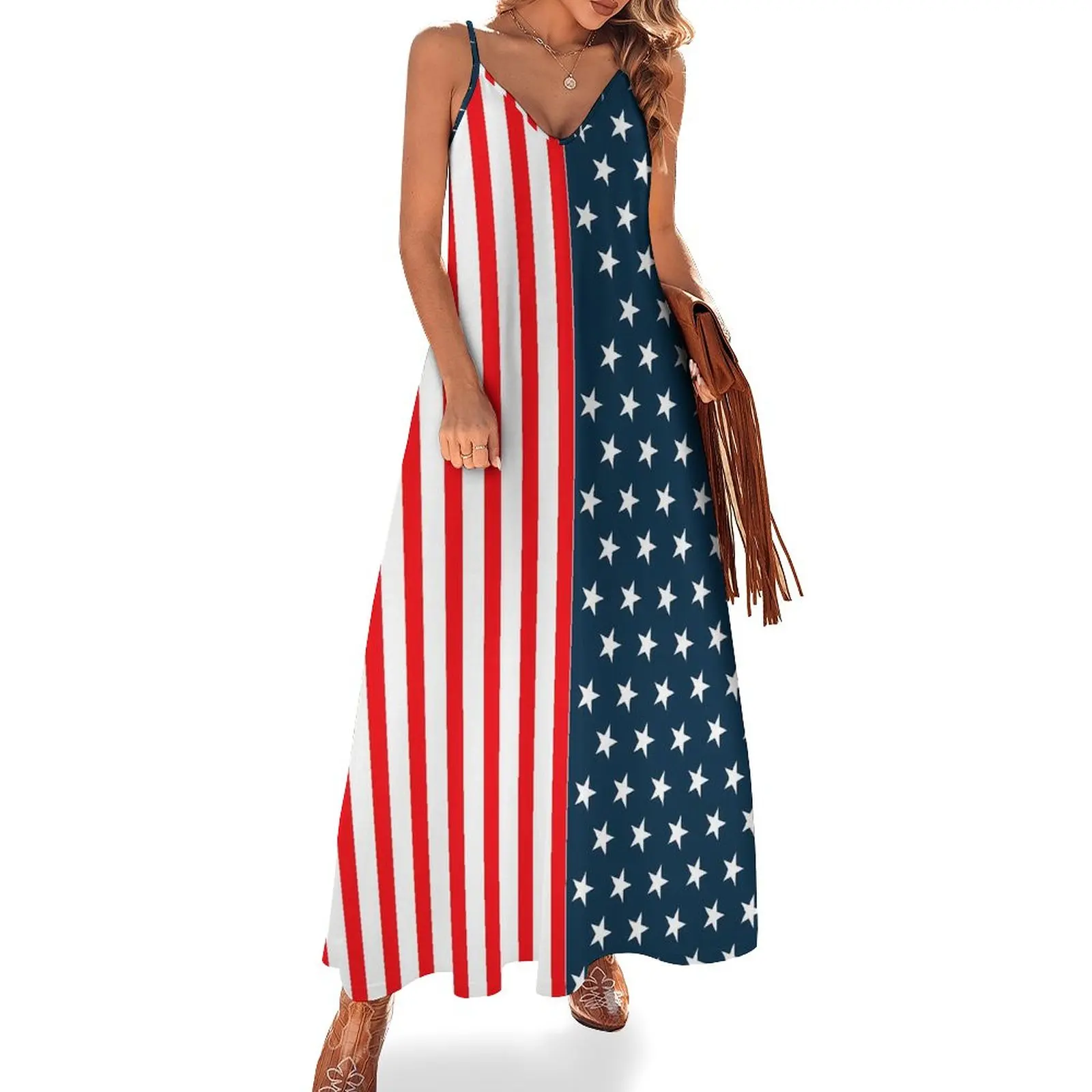 

Женское длинное платье с V-образным вырезом, в богемном стиле