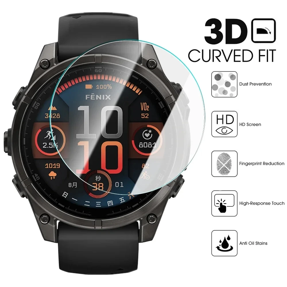 2-4 шт. пленка из закаленного стекла для Garmin Fenix 8 43 мм/47 мм/51 мм Защитная экрана