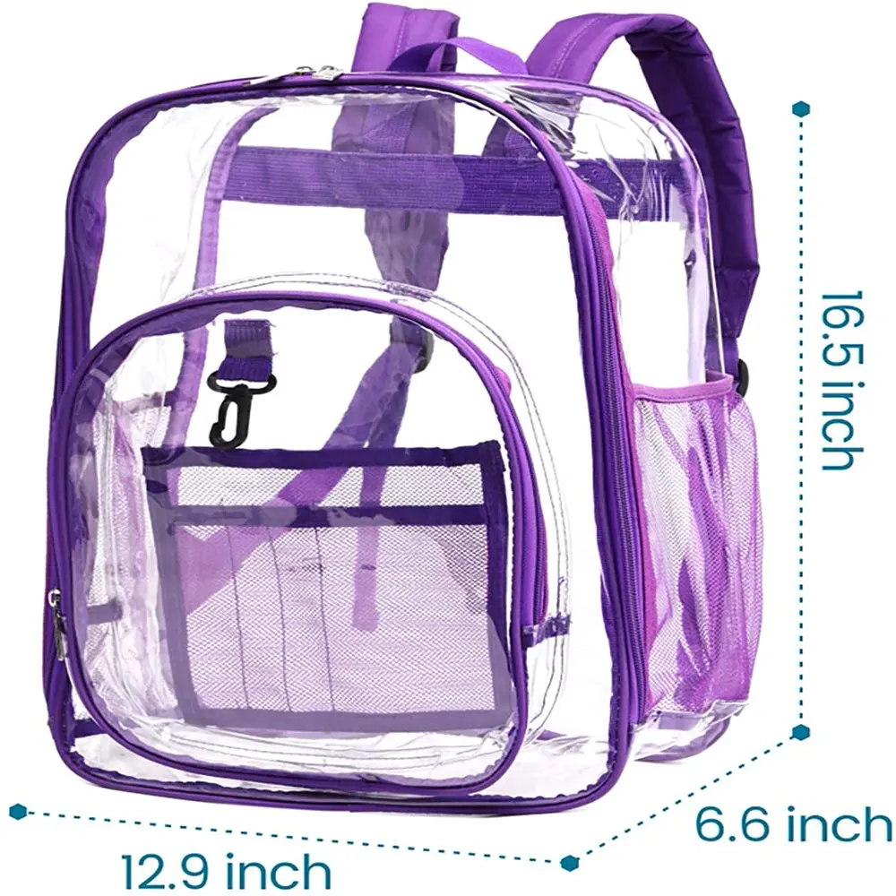 Heavy Duty Transparent Clear Backpack See Through Backpacks for School,Sports,Work,Stadium,Security Travel,College