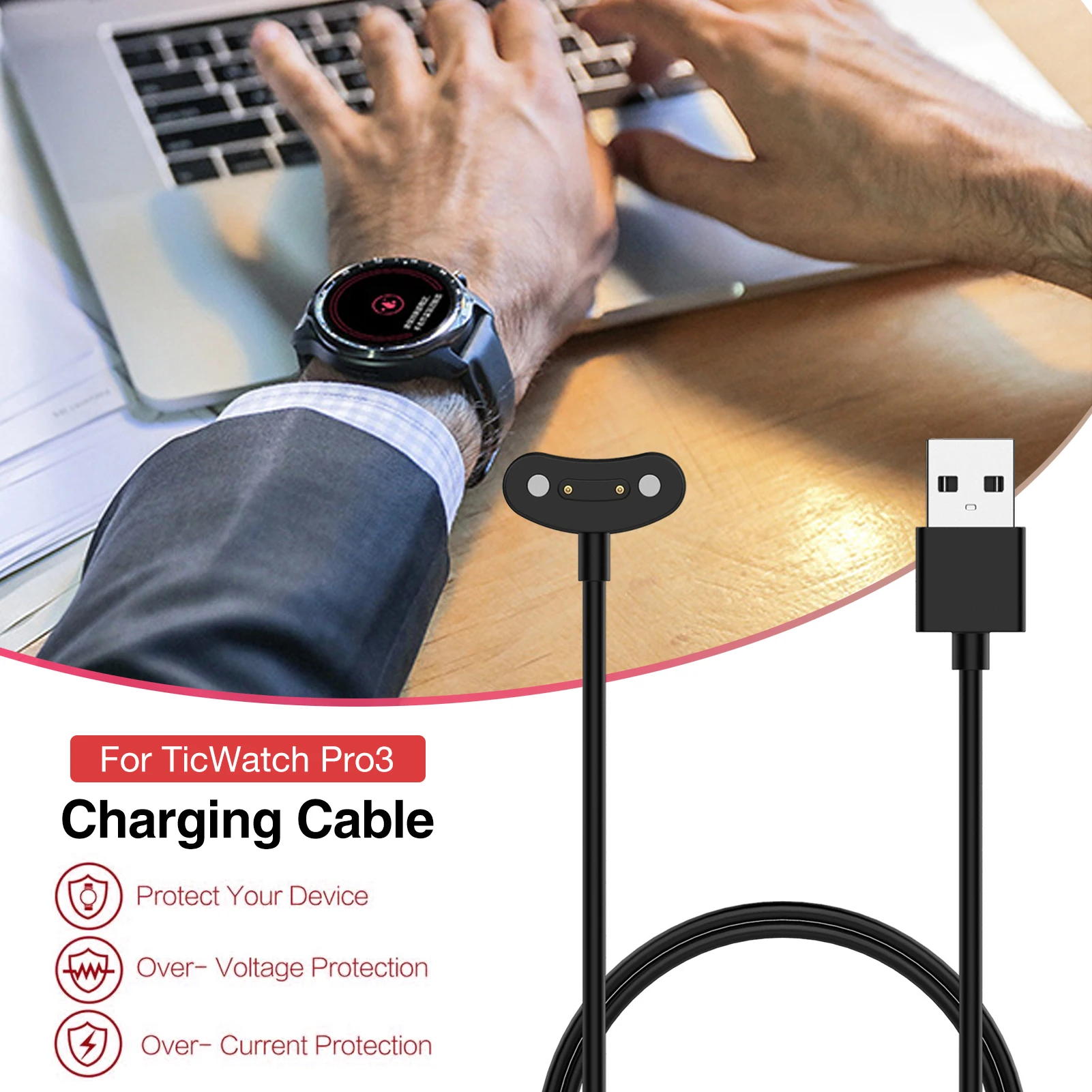 

Магнитный зарядный USB-кабель для смарт-часов Ticwatch Pro3 LTE