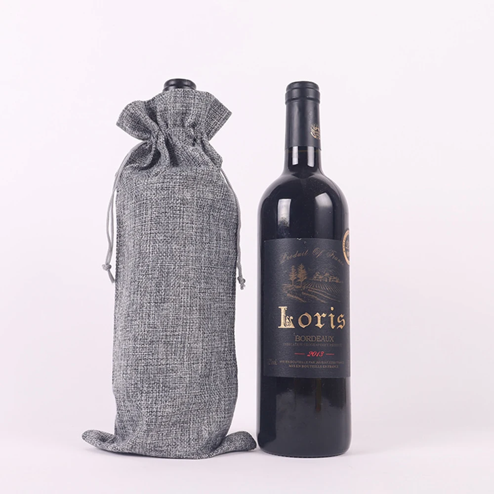 

10/12pcs Burlap Wine Bags Drawstring Rustic Jute Wine Bottle Covers Reusable Bottle Wrap Gift Package Wine Bags Decorations