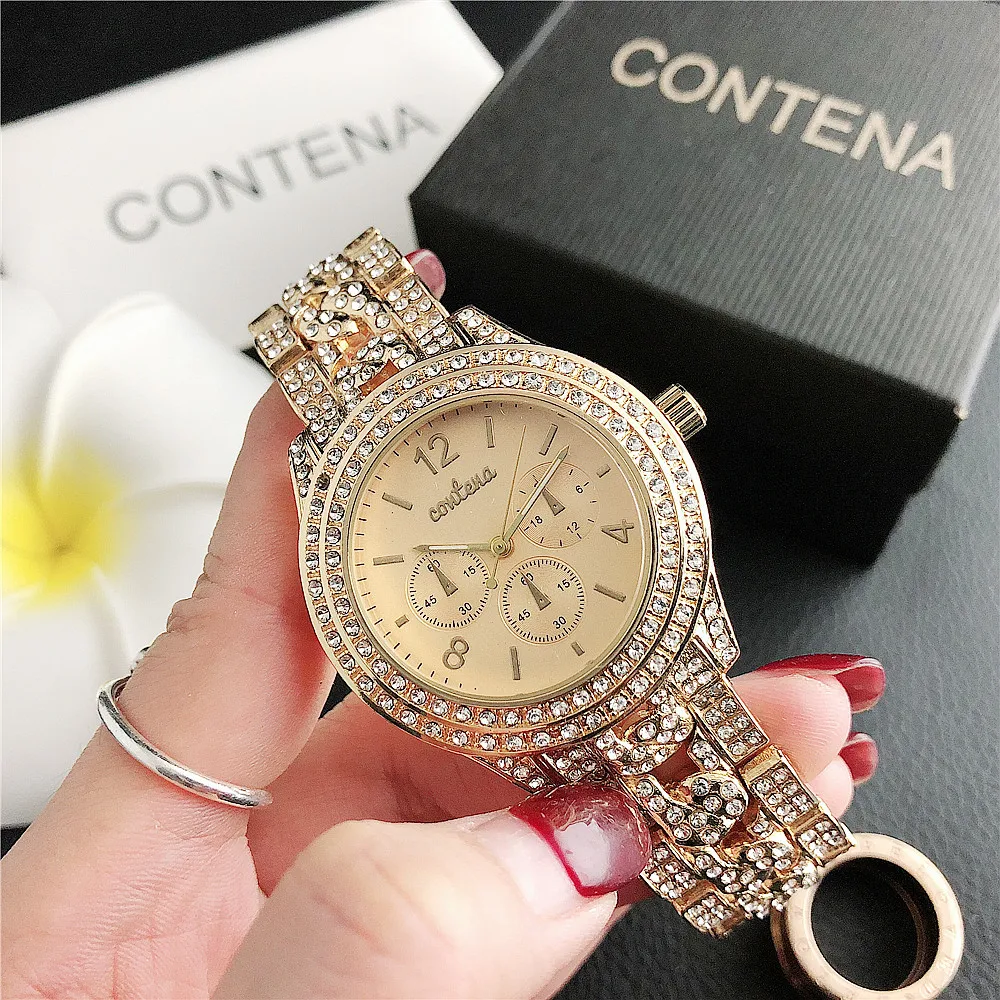 

Ladies wrist watches classic design stainless steel gorgeous ornaments 3 colors for choosing shipping global