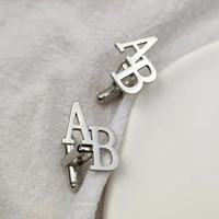 new cufflinks fine custom 2 initials for men stainless steel jewelry cuff cufflinks men charm jewelry accessories christmas gift
