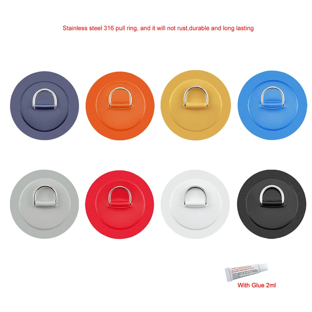 

4.3\" 11cm Stainless Steel D Ring Pad For PVC Inflatable Raft Canoe Kayak D-ring Rope Buckle Marine Storage Elastic Rope Buckle