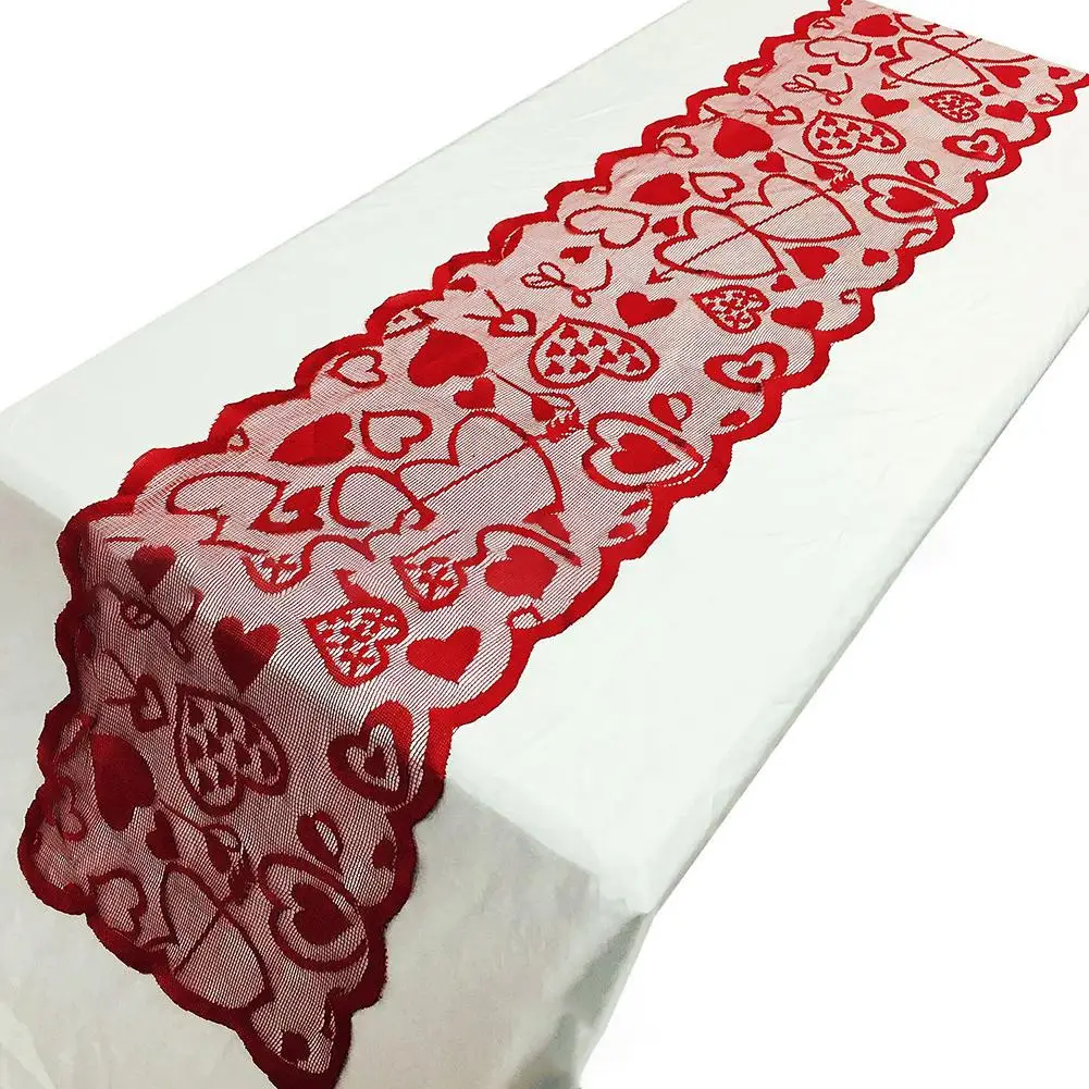 

Love Table Runner Placemat Set Valentines Day Decorations Sets for Home Engagement Anniversary Dating Wedding Party Christmas