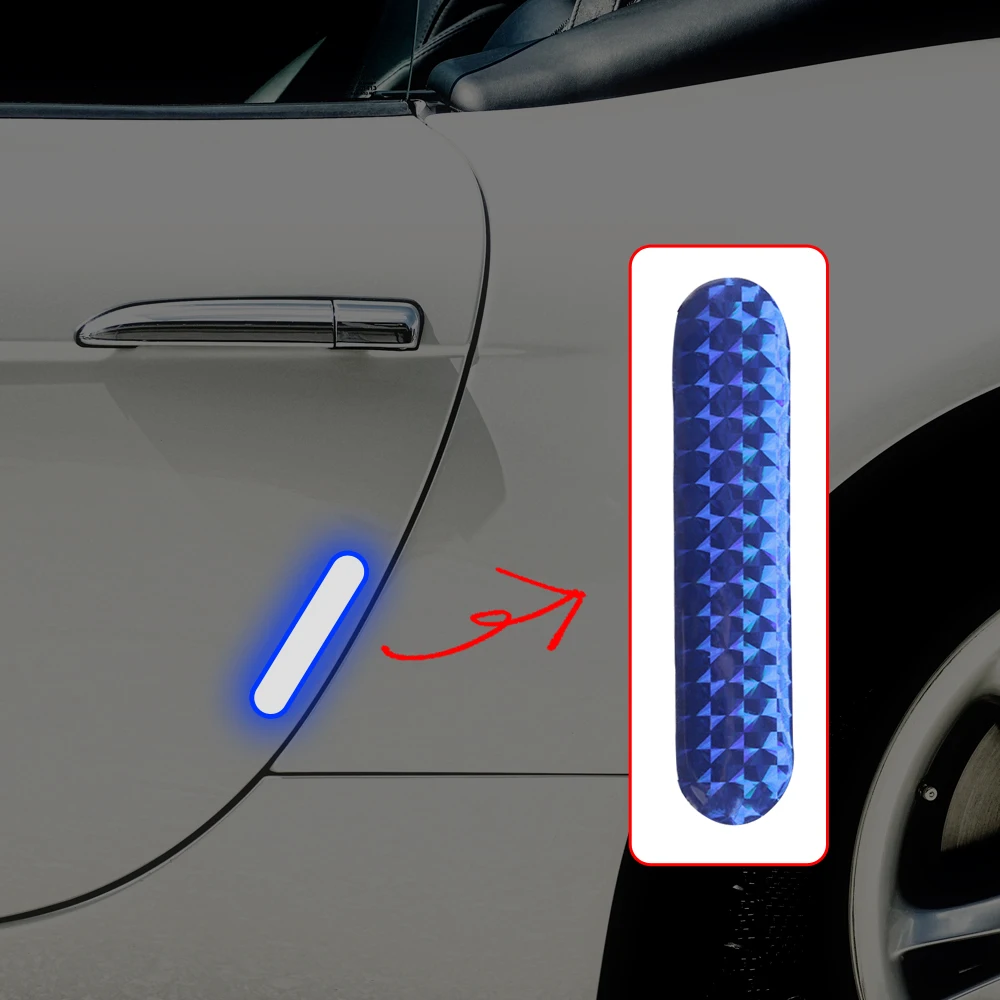 

2 шт. универсальные светоотражающие наклейки на автомобильные двери, наклейки, зеркальные фотообои, светоотражающие наклейки для Benz