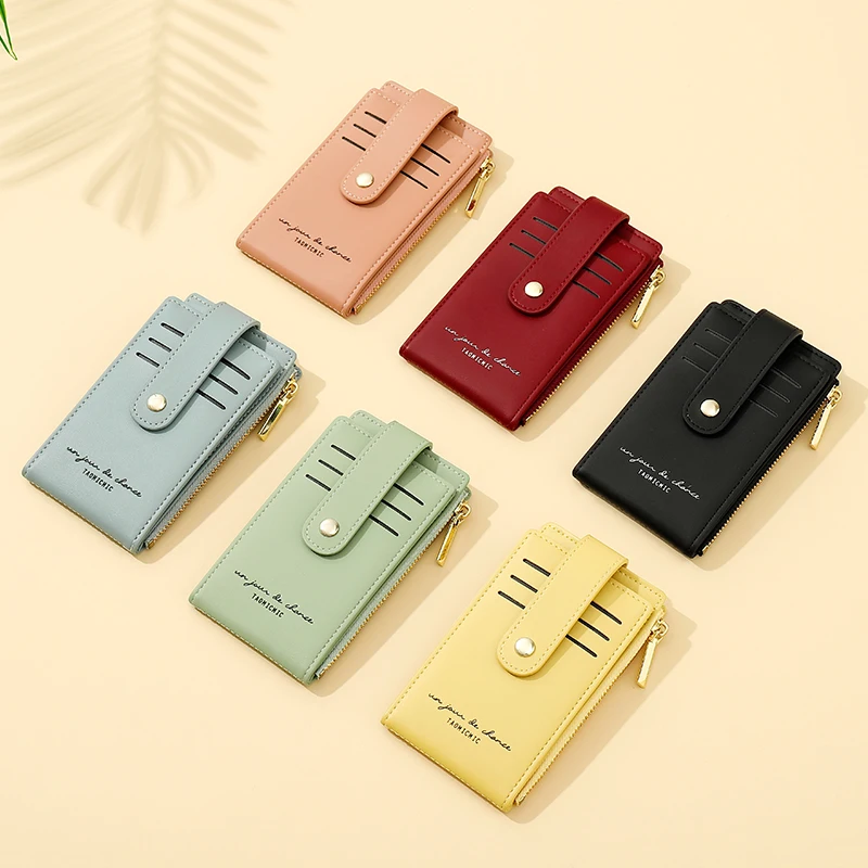 

Simple Credit Card Small Wallets PU Leather Coin Purse New Fashion Design Card Holder Wallet Ladies Popular Mini Female Purses
