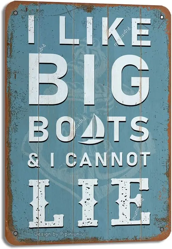 Lke Bg Bots nd Cnnot Le ron 8X12 nch Vntge Look Decorton Плакат Sgn для дома Спальня Grden Frmhose Rver Bech Cbn Funny Wll