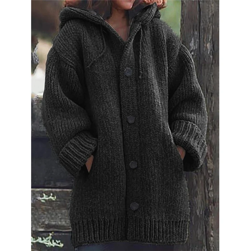 Large Women's Medium Long Sweater Coat Cardigan Women's Cardigan 2022 Autumn And Winter Fashion Cardigan Knitted Sweater Coat