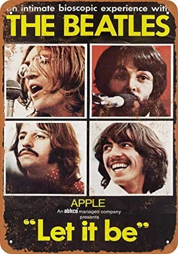 

12x16 дюймов металлический винтажный Забавный жестяной знак 1970 Let It Be
