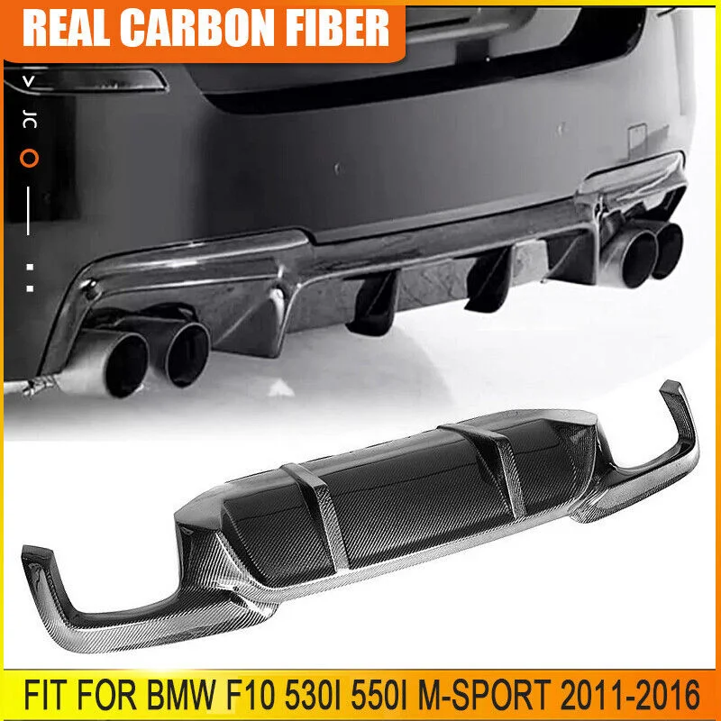 

For BMW F10 530i 550i M-Sport 2011-16 Carbon Fiber Rear Bumper Lip Diffuser